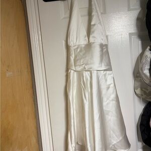 Zara White Satin Dress